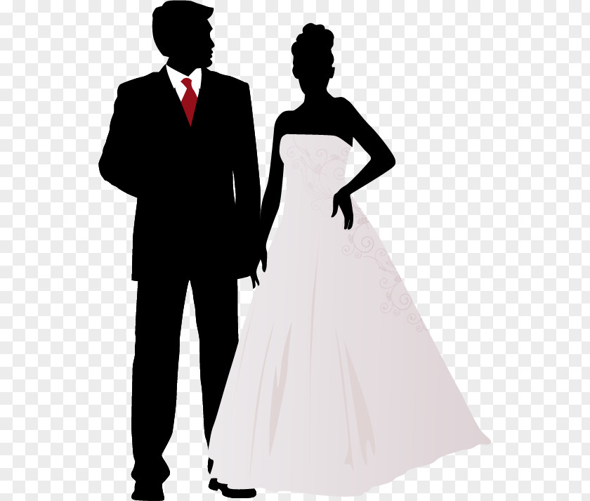 Silhouette Vector Wedding Invitation Marriage Clip Art PNG