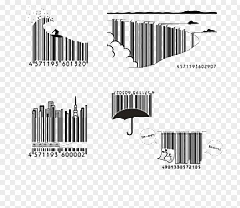 Umbrella Dimensional Code Barcode Creativity Universal Product Packaging And Labeling PNG