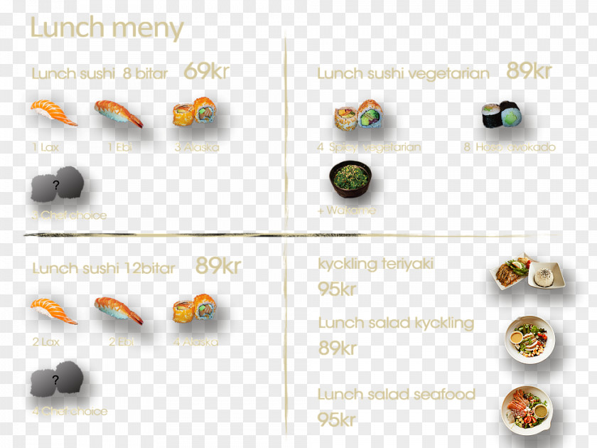 Cafeteria Menu Sushi Chef Jewellery Dinner PNG