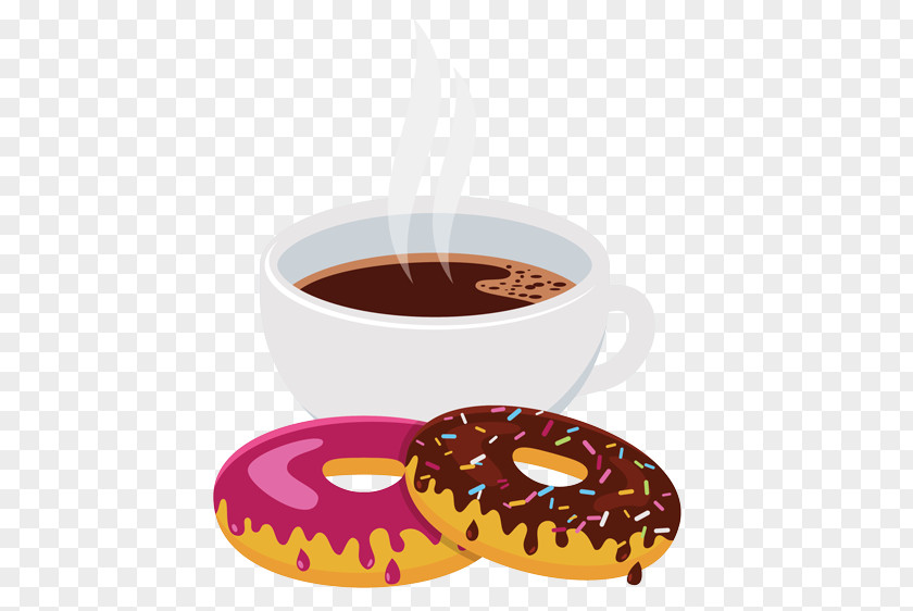 Coffee And Donuts Cafe Cup Breakfast PNG
