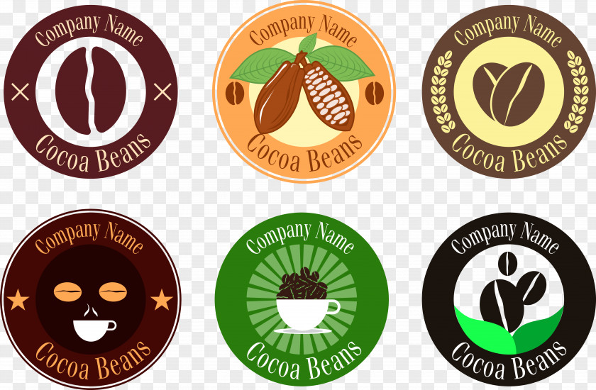 Coffee Sign Cafe Cocoa Bean Logo PNG