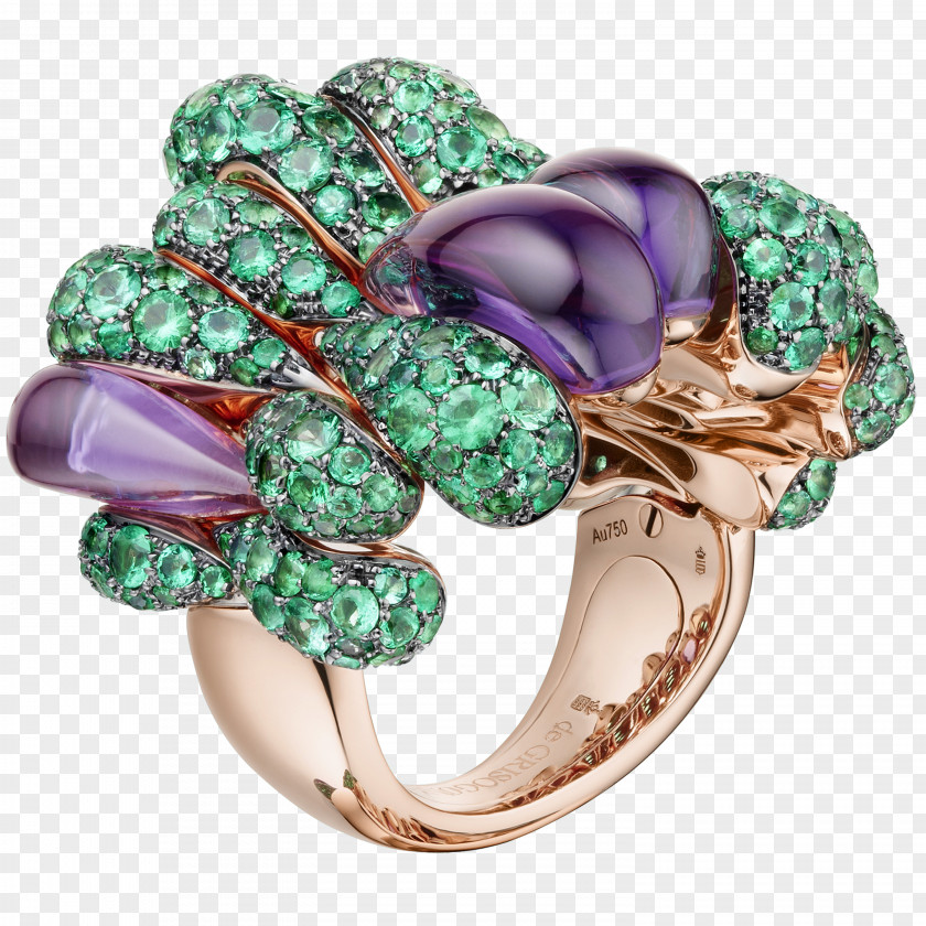 Jewellery De Grisogono Ring Emerald Gemstone PNG