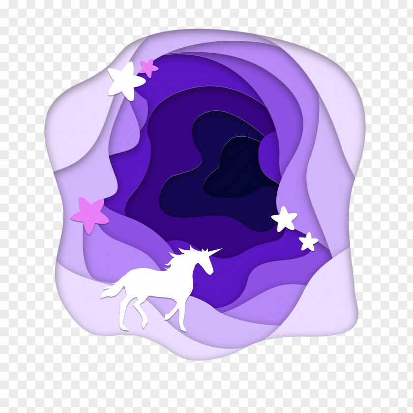 The Effect Of Purple Dream Origami Unicorn Vector Map Paper PNG
