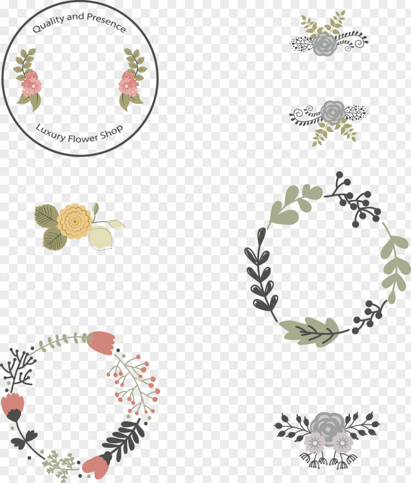 Vector Fresh Garland Logo Template Flower PNG