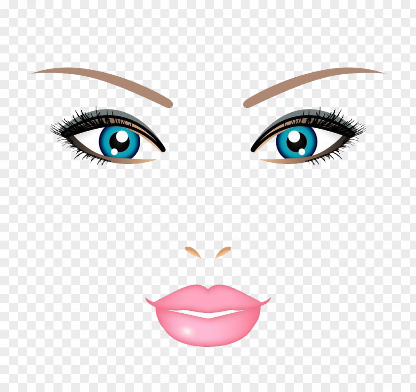 Hand-painted Face Makeup Beauty Creative Stock Illustration PNG
