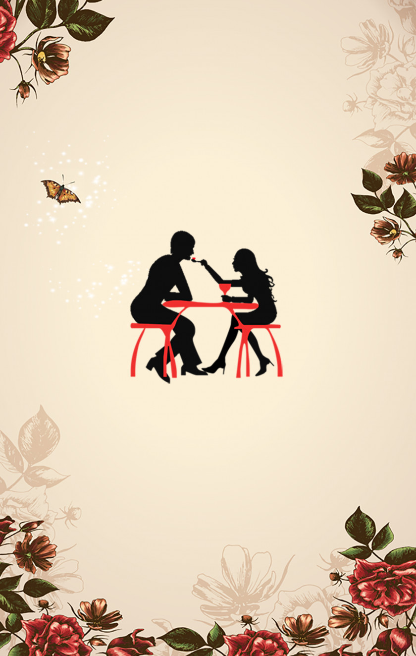 Romantic Silhouette Of Men And Women Poster Watercolor Painting PNG