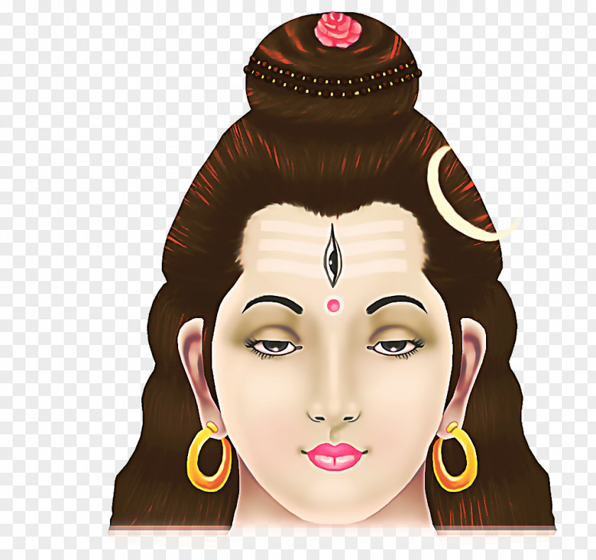 Temple Black Hair Ganesha Art PNG