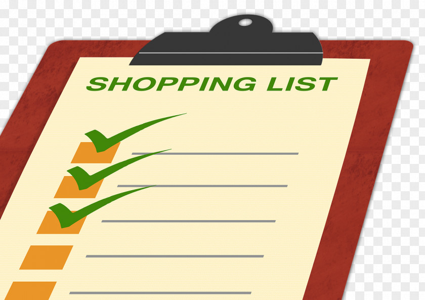 Clipboard Shopping List Grocery Store Supermarket PNG