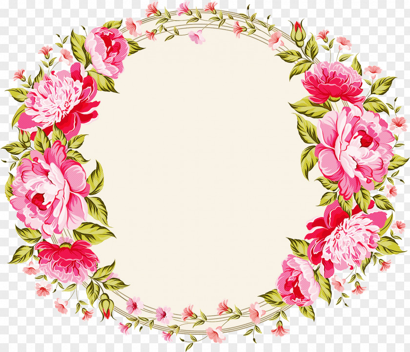 Flower Circle Frame Floral PNG