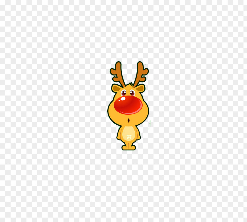 Orange Deer Reindeer Rudolph Christmas Gift PNG
