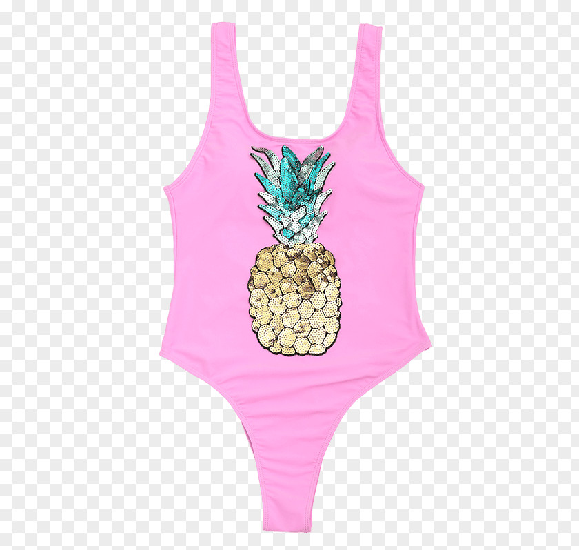 Pineapple Cuts Sequin Textile One-piece Swimsuit Spandex PNG