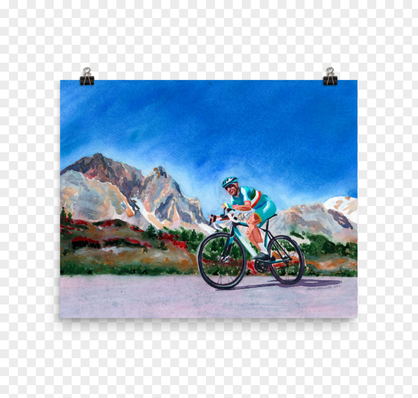 Watercolor Cotton Candy Cart Paris–Roubaix Cycling Painting Art PNG