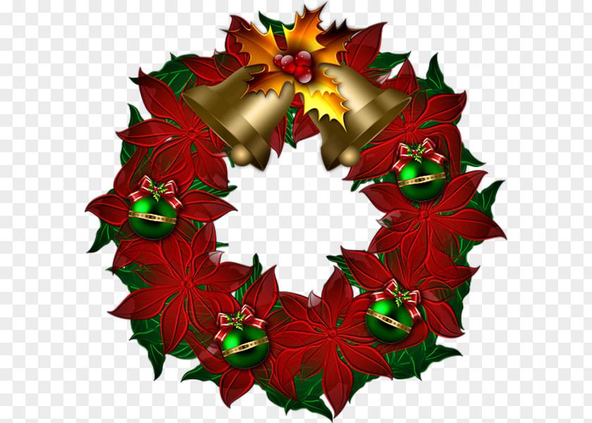 Christmas Poinsettia Ornament Card Common Holly Wreath PNG