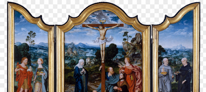 Painting The Crucifixion With Saints And A Donor Metropolitan Museum Of Art PNG