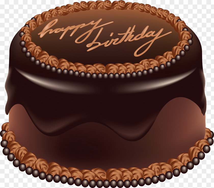 Chocolate Cake Happy Birthday Art Large Picture Clip PNG