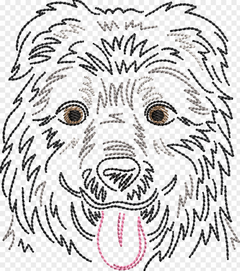 Dog Breed Whiskers Line Art Drawing PNG
