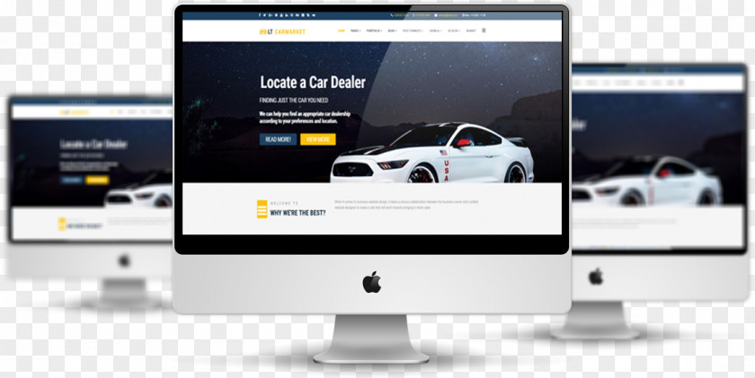 Car Dealership Responsive Web Design Development Mockup PNG