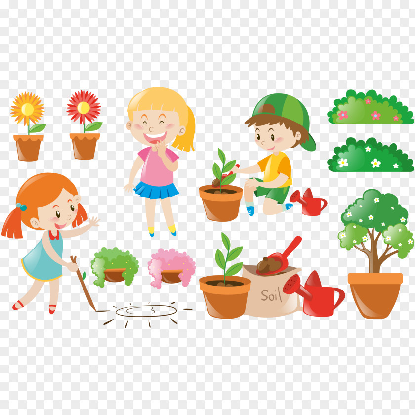 Working Child Royalty-free Gardening Illustration PNG