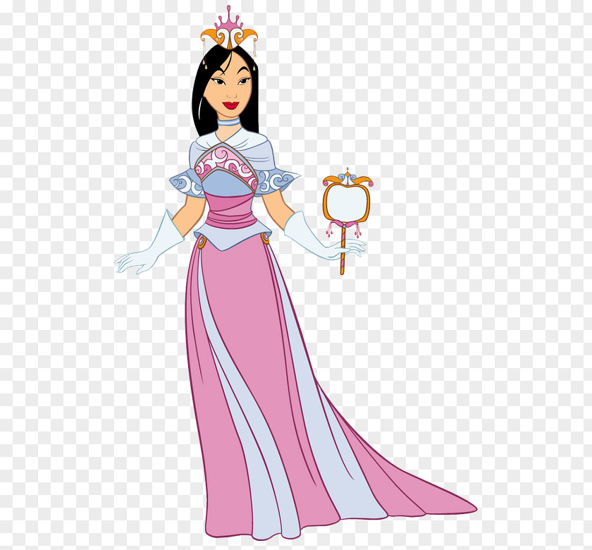 Ariel In Pink Dress Mulan Disney Princess Green Blue Cyan PNG