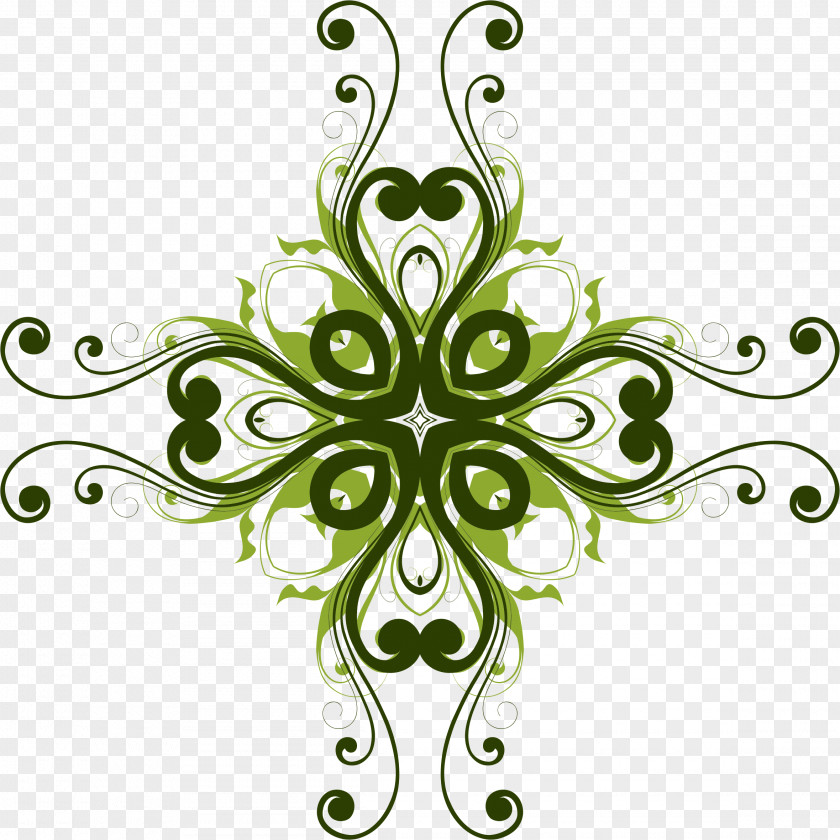 Green Floral Design Flower Clip Art PNG