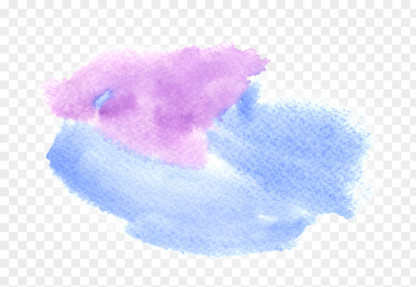 Ink Blue Watercolor Painting PNG