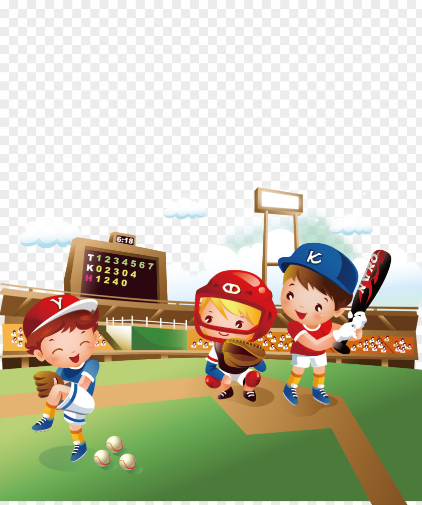 Of Softball Baseball Field Cartoon Clip Art PNG