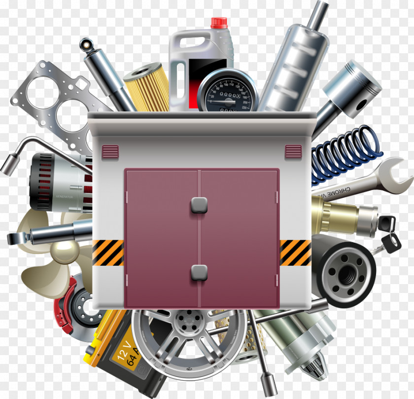 Vector Garage And Car Parts Euclidean Stock Illustration PNG