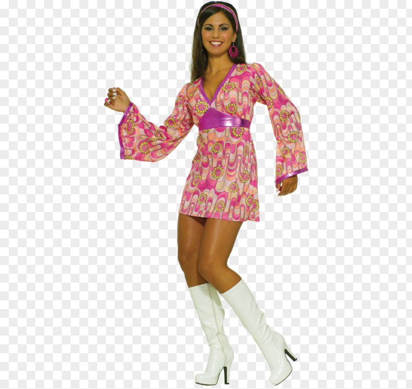 Dress 1960s Flower Power Fashion Clothing Costume PNG