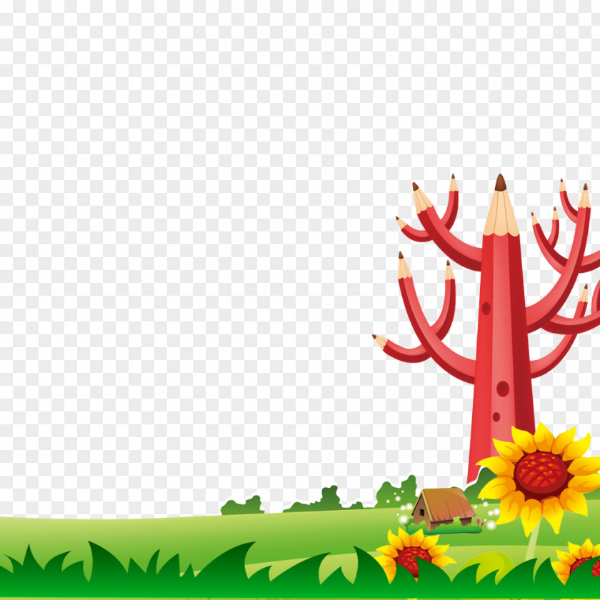 Cartoon Pencil Trees Tree PNG