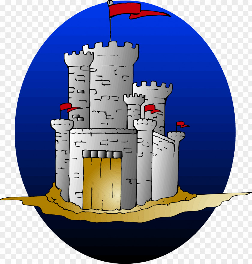 Stick Figure Style Castle Painting PNG