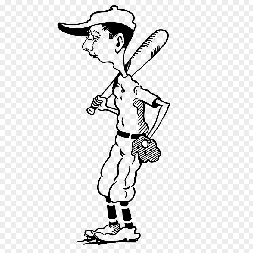 Vector Baseball Player Cartoon Bat Glove Batting Clip Art PNG