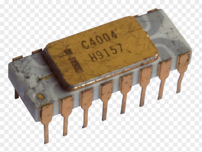 Intel 4004 Microprocessor Die Integrated Circuits & Chips PNG