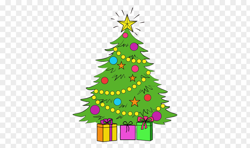 Tree Draw Christmas Ornament Spruce Clip Art Fir PNG
