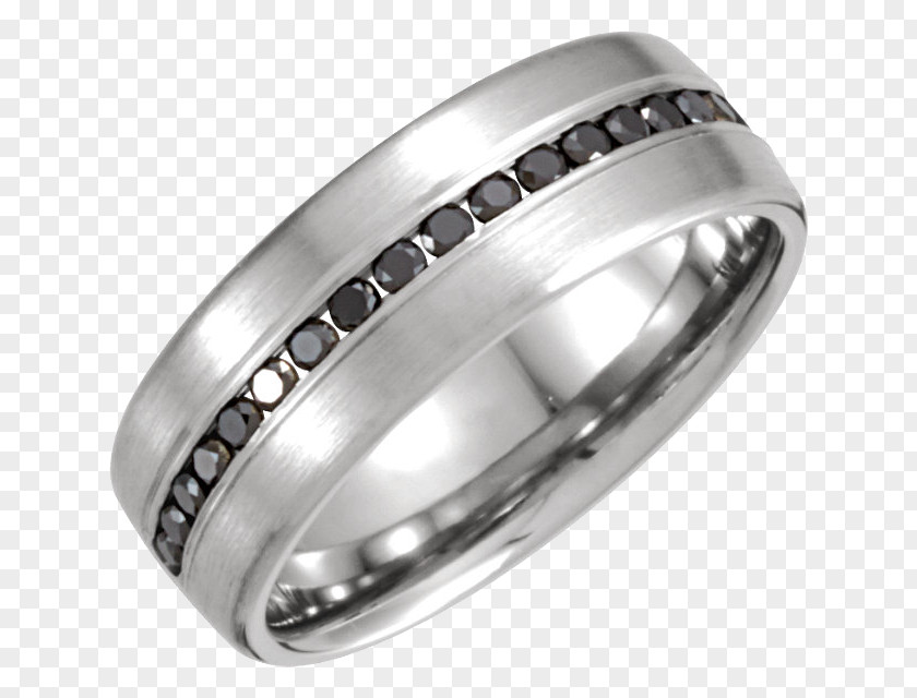 Stainless Steel Black Wedding Rings Earring Ring Jewellery Diamond PNG