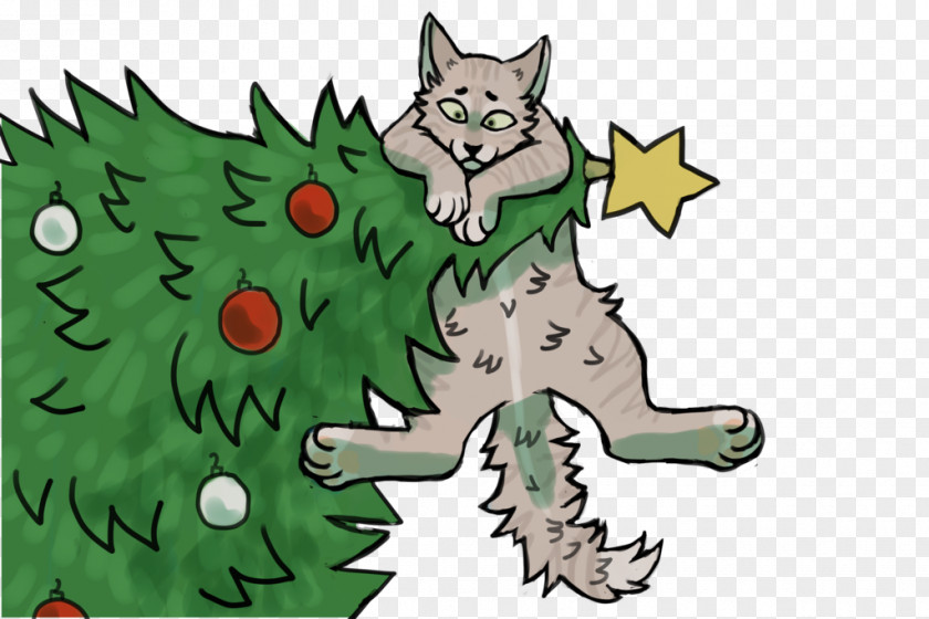 Cat Christmas Tree Spruce Ornament PNG