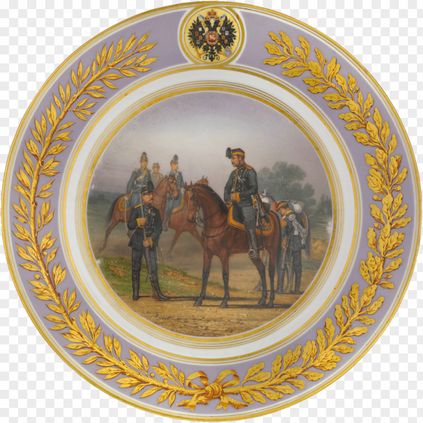 Dragoon Ruzhnikov Plate Imperial Porcelain Factory Division PNG