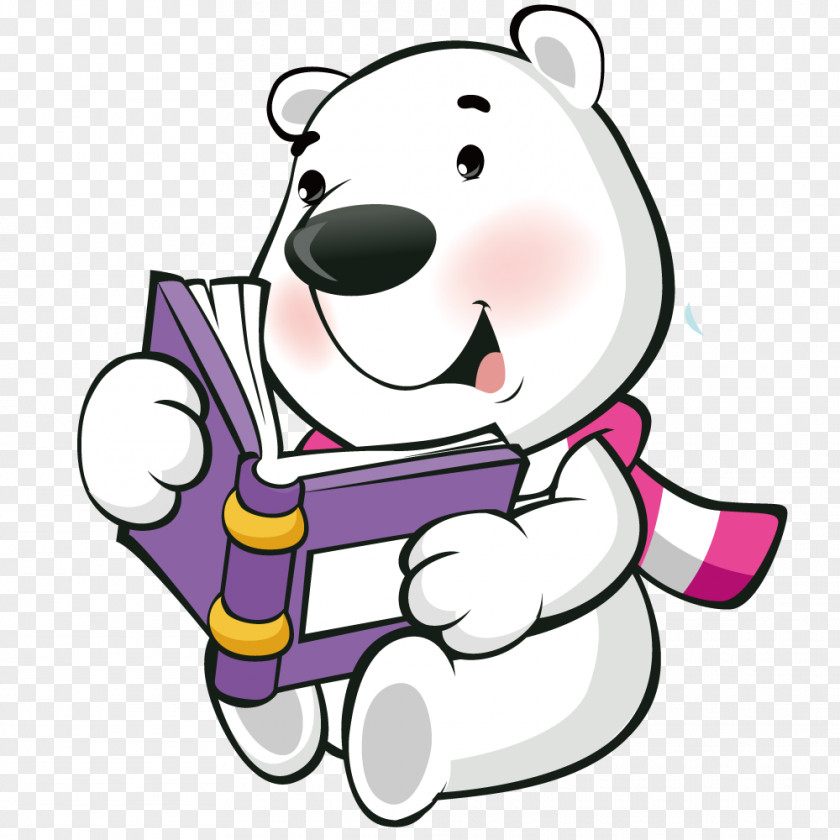 Polar Bear Reading A Book Penguin Stock Photography Clip Art PNG