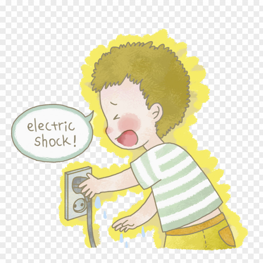 Watercolor Boy Electrical Injury Electricity Illustration PNG