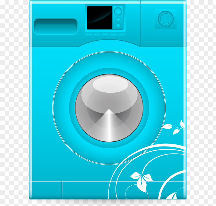 Blue Washing Machine Home Appliance Clothes Dryer Laundry Room PNG