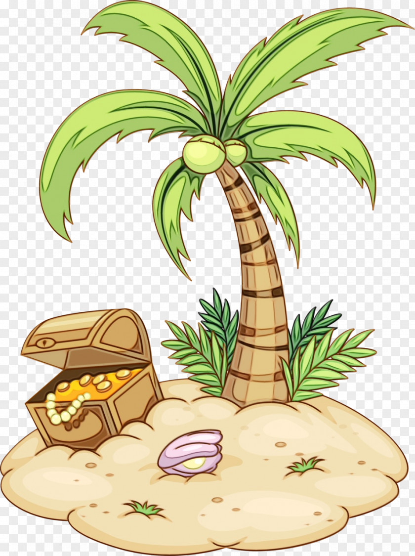 Date Palm Coconut Tree Cartoon PNG