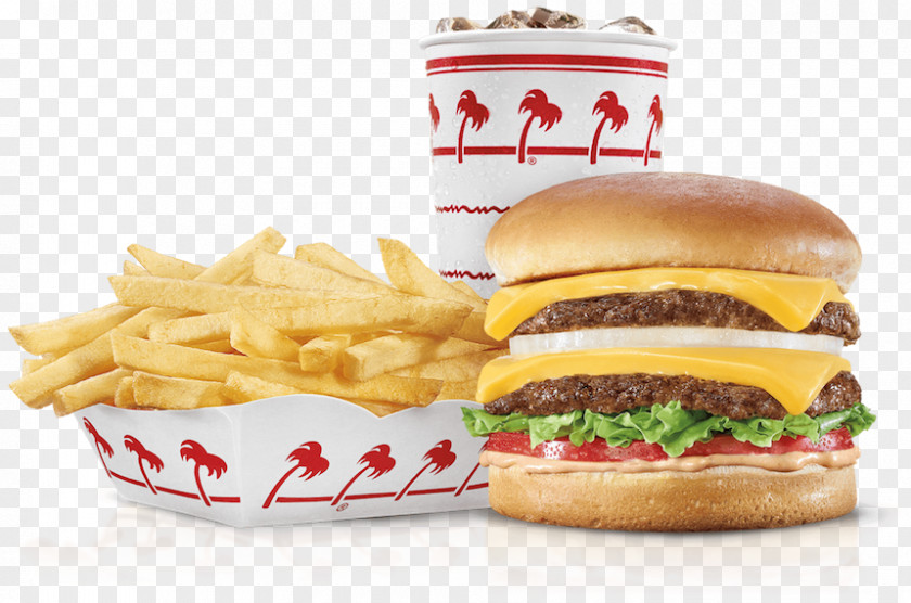Menu Hamburger In-N-Out Burger Cheeseburger French Fries Milkshake PNG