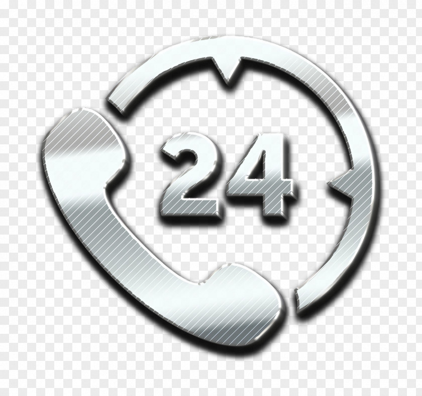 Number Metal 24 Hours Phone Service Icon Logistics Delivery Business PNG