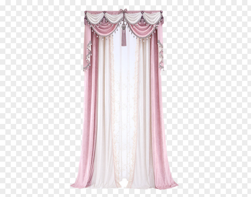 Pink Curtains Curtain Window Tela PNG