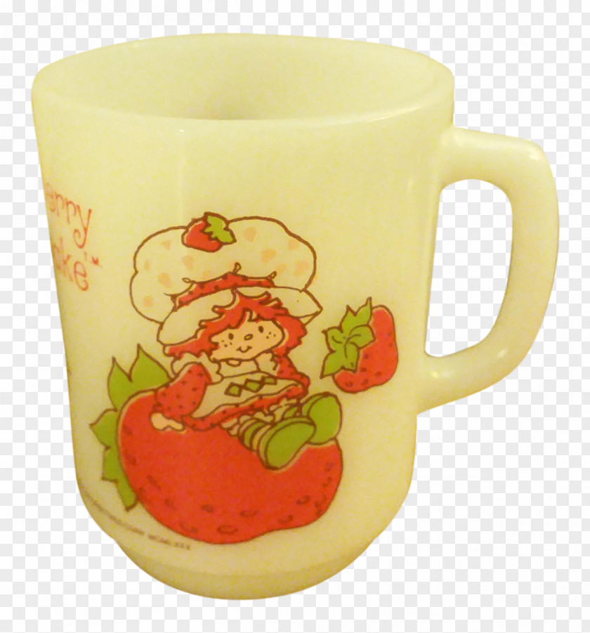 Milk Coffee Cup Mug Anchor Hocking Strawberry PNG