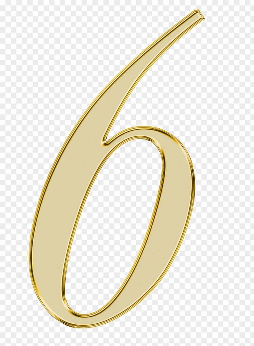 Number 6 Gold Scrapbooking Ring PNG