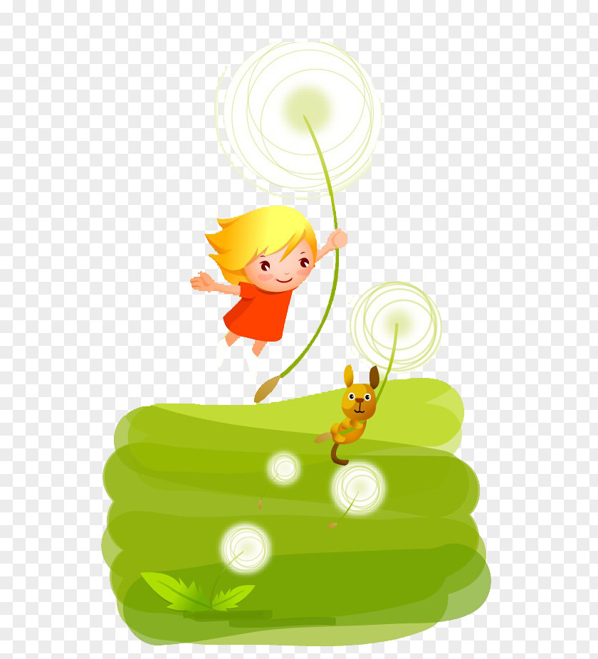 Cartoon Dandelion Illustration PNG