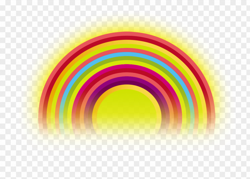 Cartoon Rainbow Circle Designer PNG