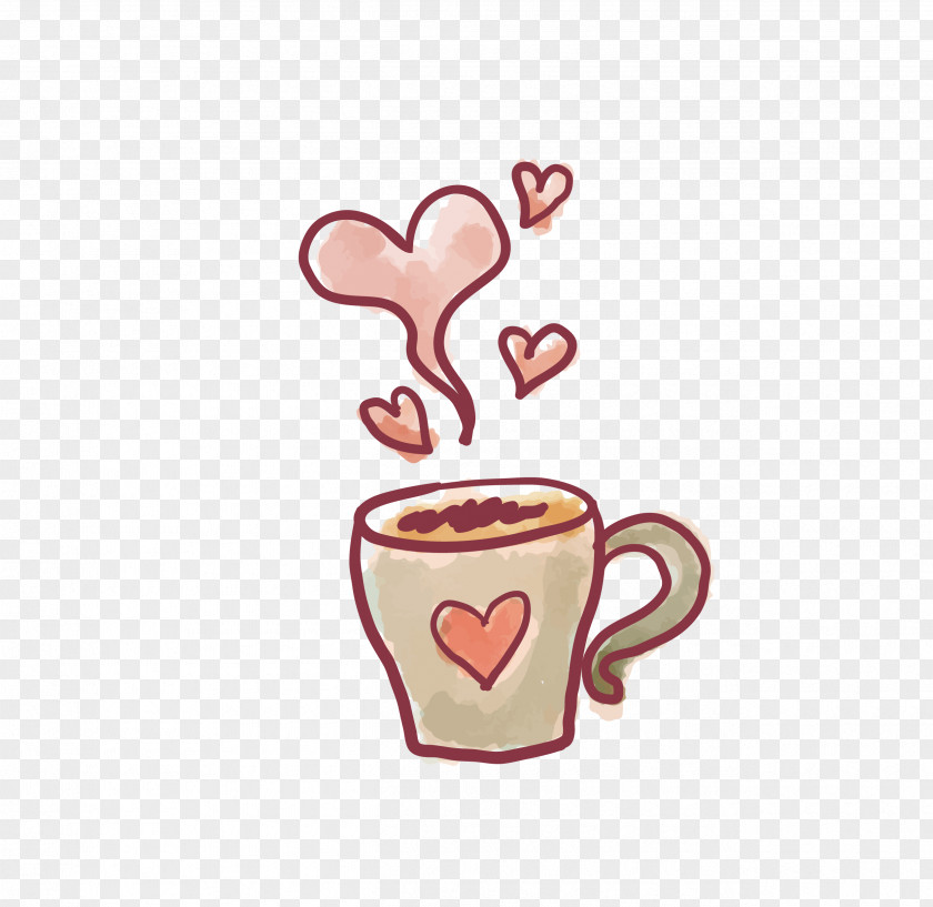 Love Coffee Valentines Day Paper Drawing Heart PNG