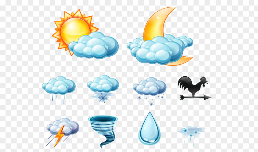 Lovely Hand-painted Weather Forecasting Icon PNG