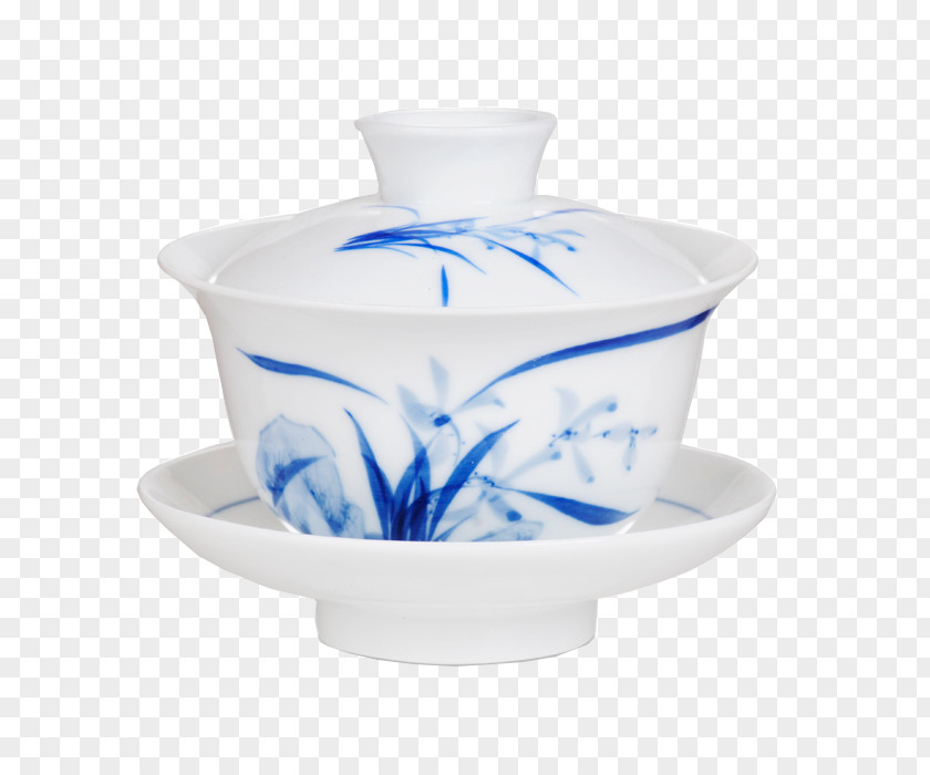Tea Set Ceramic Blue And White Pottery Teacup Porcelain PNG